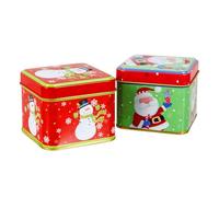 SHOWERORO Christmas Candy Jar Tinplate Storage Boxes for Festive Gifting for Holding Sweet Treats and Treasures Random Color