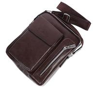 SHOWERORO Classic Brown Pu Leather Messenger Bag for Men, Comfortable to Carry with Enough Storage, Crossbody Shoulder Bag for Business and Casual Use