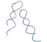 SHOWERORO Colorful Stainless Steel Tassel Earrings Spiral Curved Dangle Drop for Women Beach Vacation Party Date Jewelry Elegant Unique Design