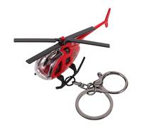 SHOWERORO Creative Red Rescue Helicopter Keychain Mini Aircraft Pendant Flight Ornament Travel Gift for Men Women