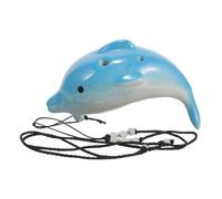 SHOWERORO Cute Dolphin Ocarina 6-hole Ceramic Musical Instrument for Boys and Girls and Beginners Portable Travel Souvenir Random Cord Style