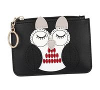 SHOWERORO Cute Owl PU Leather Wallet with Zipper Closure and Keyring, Compact Credit Card Holder and Coin Purse for Girls and Ladies, Convenient for Going Out Fits into Handbag