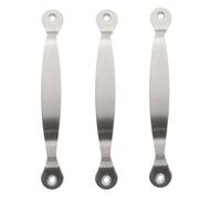 SHOWERORO Cutting Board Handles Stainless Steel 3Pcs Thick Sturdy Kitchen Replacement with Countersunk Screw Holes for Hotels and Restaurants