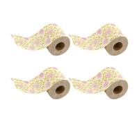 SHOWERORO Decorative Floral Toilet Paper Roll with Printed Rose Pattern Soft Bamboo Pulp Tissue 4 Rolls for Party Bathroom Use