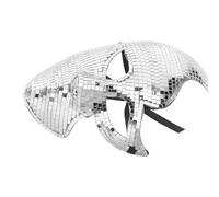 SHOWERORO Disco Ball Mirrored Masquerade Full Mask for Adults Breathable Sequin Face Cover for Halloween Carnival Prom Dj and Theme Parties Reusable Glitter Party Accessory