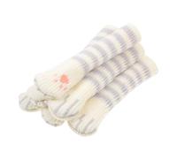 SHOWERORO Door Handle Cover Anti-Collision Handle Sleeve 6Pcs Knitted Double-Layer Cat Paw Pattern Grey Stripes Warm Boys and Girls Safety Protector Non-Shedding Easy Install for Home