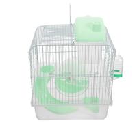 SHOWERORO Double Layer Hamster Cage 23x17x33cm Green Small Animal Villa with Rat Platform and Chinchilla Cage Accessories for Dwarf Hamsters and Guinea Pigs