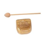 SHOWERORO Double Ring Wooden Knocker Set Buddhist Percussion Musical Instrument for Meditation and Music Teaching Natural Wood Knocker Stick for Children and Religious Ceremonies