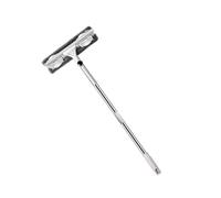 SHOWERORO Double Side Wipe Window Glass Cleaning Brush Household Window Cleaner Rotatable Head Multifunction Stainless Steel Telescopic Rod White Silver Cleaning High-rise Building