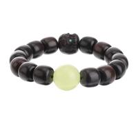 SHOWERORO Ebony Wooden Bracelet Luminous Buddhist Beads, 1.2cm Black Ebony Health Wrist for Unisex, Glow-in-the-Dark Spiritual Jewelry for Meditation and Daily Wear