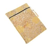 SHOWERORO Embroidered Scriptures Sundries Pouch Soft Zippered Prayer Book Bag with Tassel Decorative Buddhist Storage Organizer for Scripture Protection and Gift Wrapping