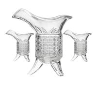 SHOWERORO Emperor Tripod Glass Liquor Cup Set 3Pcs Retro Design Whiskey Shot Glasses 10Ml Small Cups with 120Ml Wine Dispenser, Vintage Chinese Style Table Decor for Household and Wedding