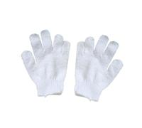 SHOWERORO Exfoliating Bath Glove Five Fingers Body Scrub Shower Mitten for Men Women White One Stretchy Dual-sided Spa Gloves for Deep Cleansing and Dead Skin Removal