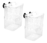 SHOWERORO Fish Breeding Box Hatchery Incubator 2pcs Aquarium Isolation Box with Cups for Acclimating Shrimp and Small Fish in Aquarium Random Color