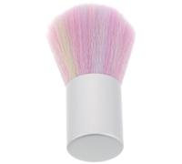 SHOWERORO Fluffy Nail Dust Brush with Short Handle Rainbow Bristle Manicure Brush for Nail Art and Pedicure Cleaning for Precise Powder Removal