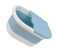 SHOWERORO Foldable Blue Foot Soak Basin with Massage Function Portable Feet Washing Bucket for Boys and Collapsible Bath for Home Use