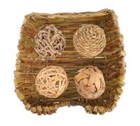 SHOWERORO Foldable Nest for Rabbit and Small Animals, Hand Woven Cushion Bed with Bite-resistant Material, a Toy and Hideout for Comfortable Rest