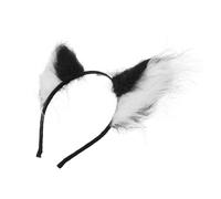SHOWERORO Fox Ear Headband Cosplay Costume Party Hair Accessory Set with White and Black Bands, Animal Ears Headwear for Festival and Photo Props