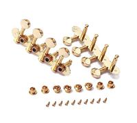 SHOWERORO Gc601 Mandolin Guitar Machine Heads 4l4r Gold Tuning Pegs Set Mounting Screws for 8-string Mandolin and Guitar