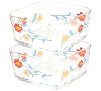 SHOWERORO Glass Hamster Bowls Anti-tip Design 2pcs Small Pet Feeding Bowls with Good Durability and Smooth Surface Suitable for Hamster and Chinchilla Feeding