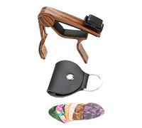 SHOWERORO Guitar Picks Capo Set Deep Wood Grain Design Lightweight for Music Teachers Professionals Beginners