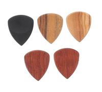 SHOWERORO Guitarist's Essential 5pcs Wooden Guitar Picks Finger Protectors Thumb Plectrums Acoustic Electric Sturdy Thin