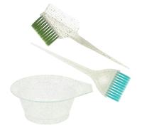 SHOWERORO Hair Dyeing Bowl and Brush Set 3pcs Salon Hair Coloring Mixing Bowl with Brush Green Crystal Glitter