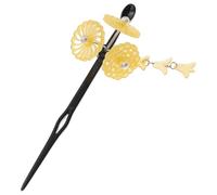 SHOWERORO Handcrafted Yellow Tassel Hair Chopsticks for Long Hair Chinese Accessories Fork Traditional Hanfu for Women’S Braids and Prom Styles