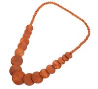 SHOWERORO Handmade Wood Beaded Necklace for Women, Rustic Lightweight Boho Pendant Jewelry, Trendy Y-Necklace Suitable for Everyday Wear and Festivals