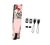 SHOWERORO Hawaiian Style Ukulele Strap with Hook Adjustable Pink Floral Ukulele Shoulder Belt for Soprano Concert Tenor Baritone Instruments Random Style