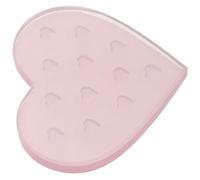 SHOWERORO Heart-Shaped Eyelash Grafting Glue Pallet with 12 Holes Pink Crystal Glass Eyelash Holder Pad for Lash Extensions for Professional Use