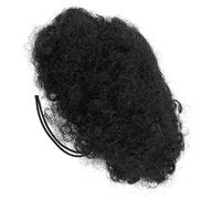 SHOWERORO Human Hair Drawstring Ponytail Extension for Black Women, Black Colour with Comfortable High Temperature Wire Material, Quick Styling Curly Afro Hairpiece for Natural Daily Wear