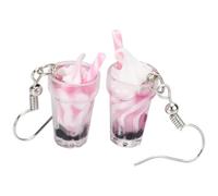 SHOWERORO Ice Cream and Pearl Milk Tea Shape Drop Earrings for Women, Fun Ice Cream Pendant Eardrop Jewelry, Cute Dangle Ear Accessories for Assorted style