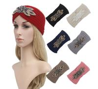 SHOWERORO Knitted Woolen Yarn Headband for Women with Flower Pattern, Comfortable and Breathable Winter Hair Hoops, Elegant and Minimalist Ear Warmer Hair Band