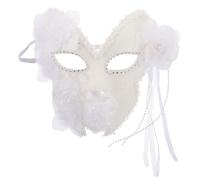 SHOWERORO Lace Flower Venetian Full Face Coverage for Mardi Gras and Year Eve Party Elegant Unisex Design with Fine Craftsmanship White Gold Glitter Festival Mask for Women and Men