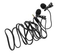 SHOWERORO Lavalier Microphone Clip-On Small Omnidirectional Mic for Smartphones and Tablets Wired 2-Person Live Streaming Microphone for Karaoke and Interviews