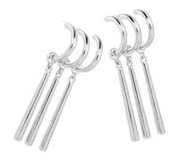 SHOWERORO Long Silver Tassel Drop Earrings for Women, Single Piercing Claw Design, Prom and Ear Stack Jewelry, Lightweight Multi Hoop Style Accessories