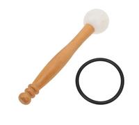 SHOWERORO Meditation Singing Bowl Rubber Striker Mallet Rubber Ring Accessory, Simple Buddha Sound Bowl Wooden Stick for Yoga and Mindfulness Practice