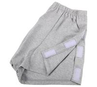 SHOWERORO Men’s Washable Incontinence Underwear, Breathable Cotton Flat-Front Briefs for Post-Surgery Care, Elderly and Bedridden Patients, Side Open Tear-Away Design, L Size Light Grey