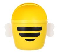 SHOWERORO Mini Trash Can with Lid for Office and Tabletop Use, Cartoon Bee Design Plastic Wastebasket with Clamshell Flip Lid, Easy to Move Desktop Garbage Storage Container