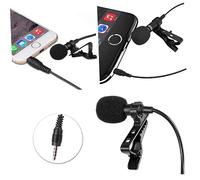 SHOWERORO Mobile Phone Clip Lavalier Microphone Jack Condenser Lapel Mic for Lectures Speaking Singing Stereo Hifi Sound Quality