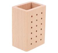 SHOWERORO Nail Drill Bit Holder Organizer Wooden Rack with 18 Holes for Salon Supplies Desktop Tool Storage and Workspace Tidy