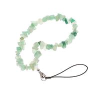 SHOWERORO Natural Crystal Agate Phone Hanging Chain with Mint Green Beads Wrist Strap Lanyard for Mobile Phones Cameras Lost Durable Hand Strap for Smartphones with Hanging