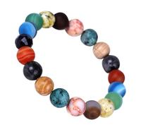 SHOWERORO Natural Stone Women’S Bracelet Solar System Eight Planets Bangle Universe Galaxy Wristband for Daily Wear