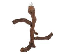 SHOWERORO Natural Wooden Parrot Standing Stick Perch with Hard Texture and Brown Grapevine Material to Increase Pets Activity Space, Bird Stand Rod for Cage Accessories