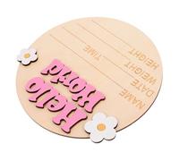 SHOWERORO Newborn Milestone Announcement Sign Name Plaque for Nursery Decor Birth Details Growth Memory Newborn Gift Design
