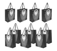 SHOWERORO Paper Bags with Handles 10pcs Reusable and Versatile Use Elegant and Sophisticated Design Black Present Bags for Weddings and Shopping for Party Favors and Wrapping