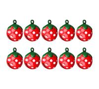 SHOWERORO Pet Bells Strawberry Themed Pet Accessories Strawberry Shape with Quick Release Buckle Mini 10pcs and Iron Material for Dog and Cat Collars