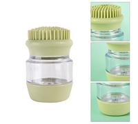 SHOWERORO Pet Dog Bath Brush Silicone Oval Dual-Head Massage Scrubber with Shampoo Dispenser, Green Pet Grooming Scrubber for Bathing and Shedding Control