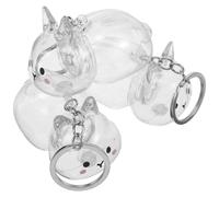SHOWERORO Pet Hair Storage Keychain Set and Bunny Shape Design 3pcs with Window Display Plastic and Metal Material, Convenient Portability for Pet Owners during Travel and Gatherings